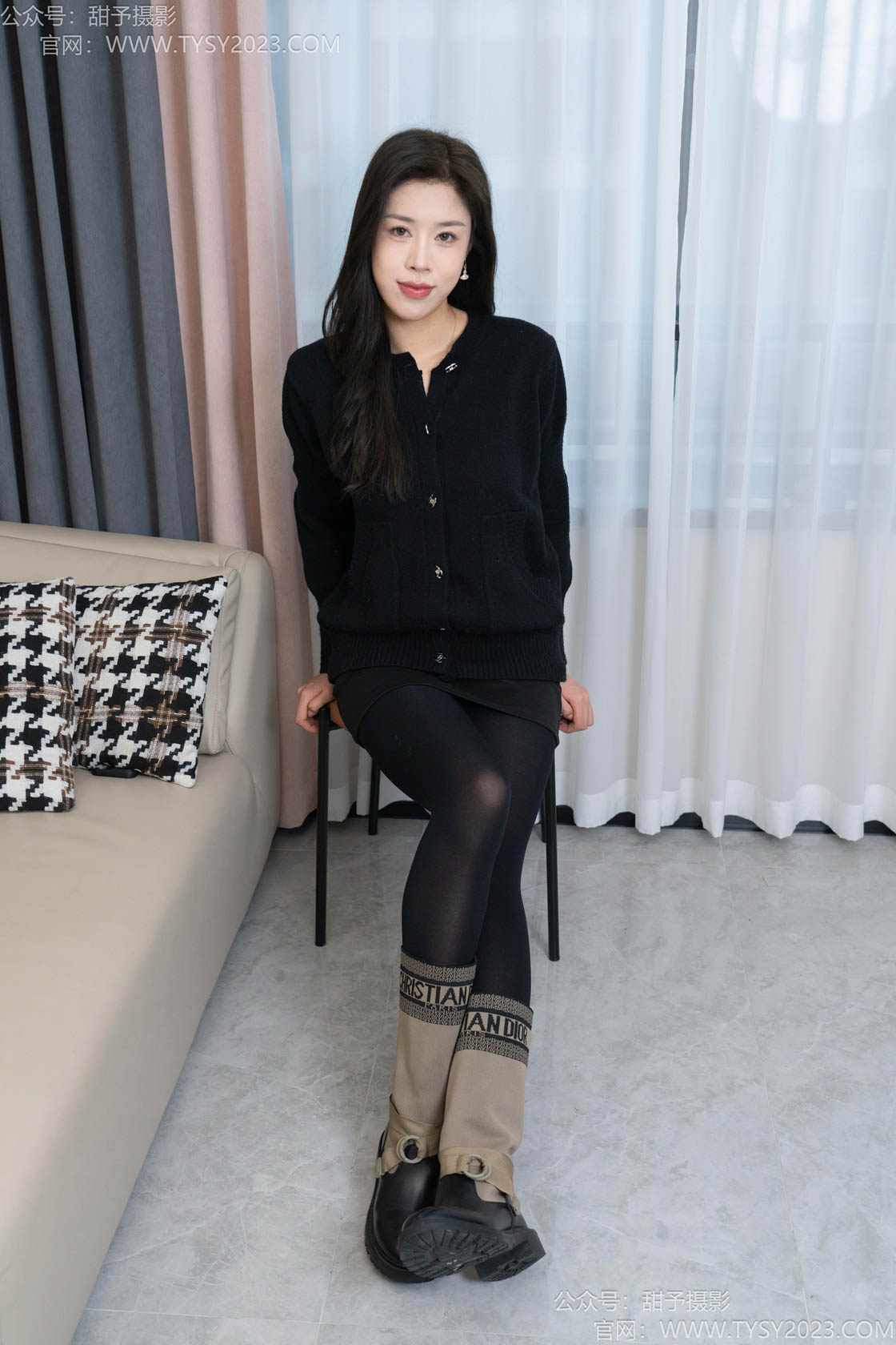 资讯|甜予摄影 – NO.241期 《咖啡豆》 靴子,厚黑丝