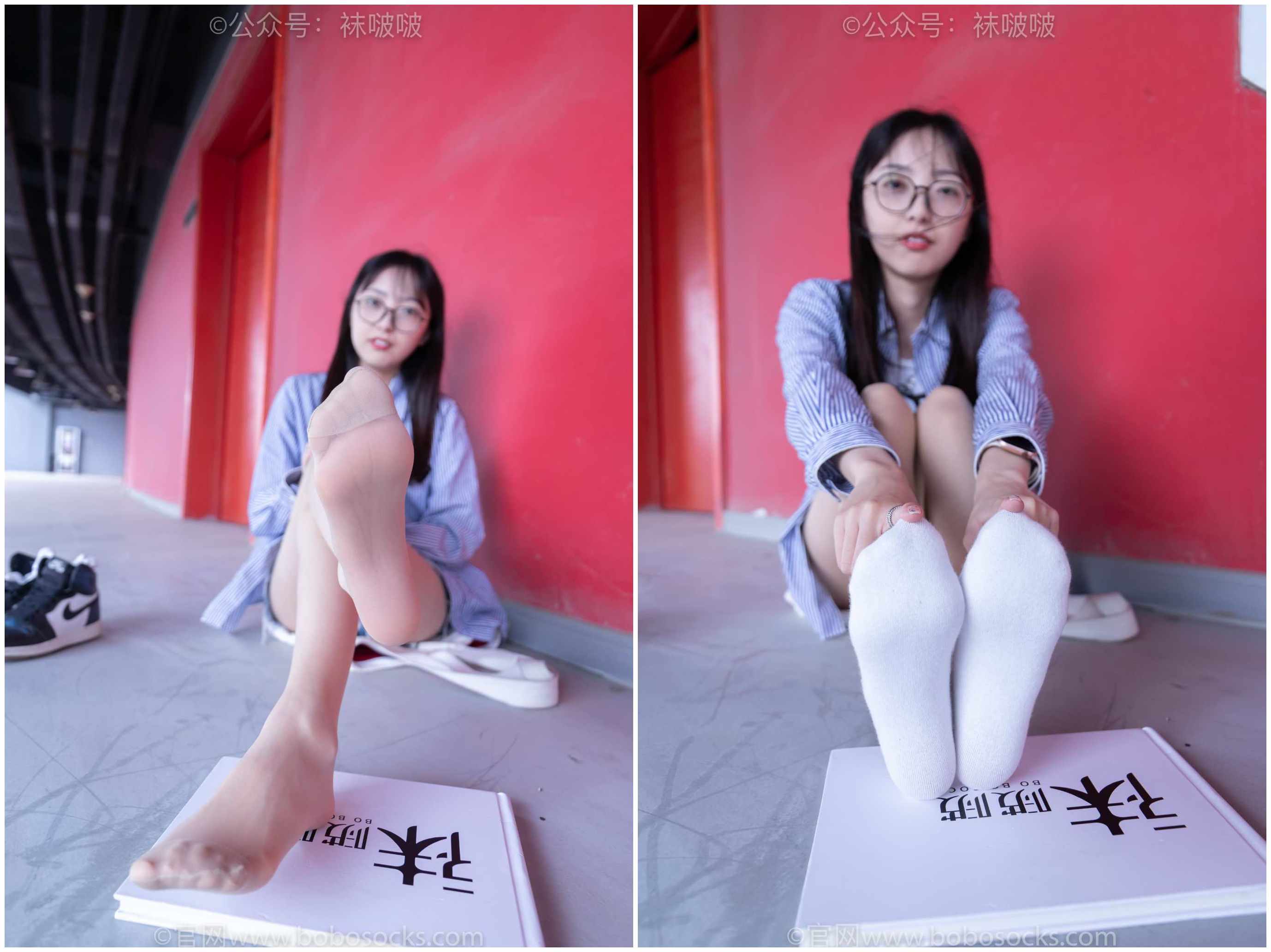 【网盘】[袜啵啵]NO.011稚予-AJ、白色短棉袜、肉丝