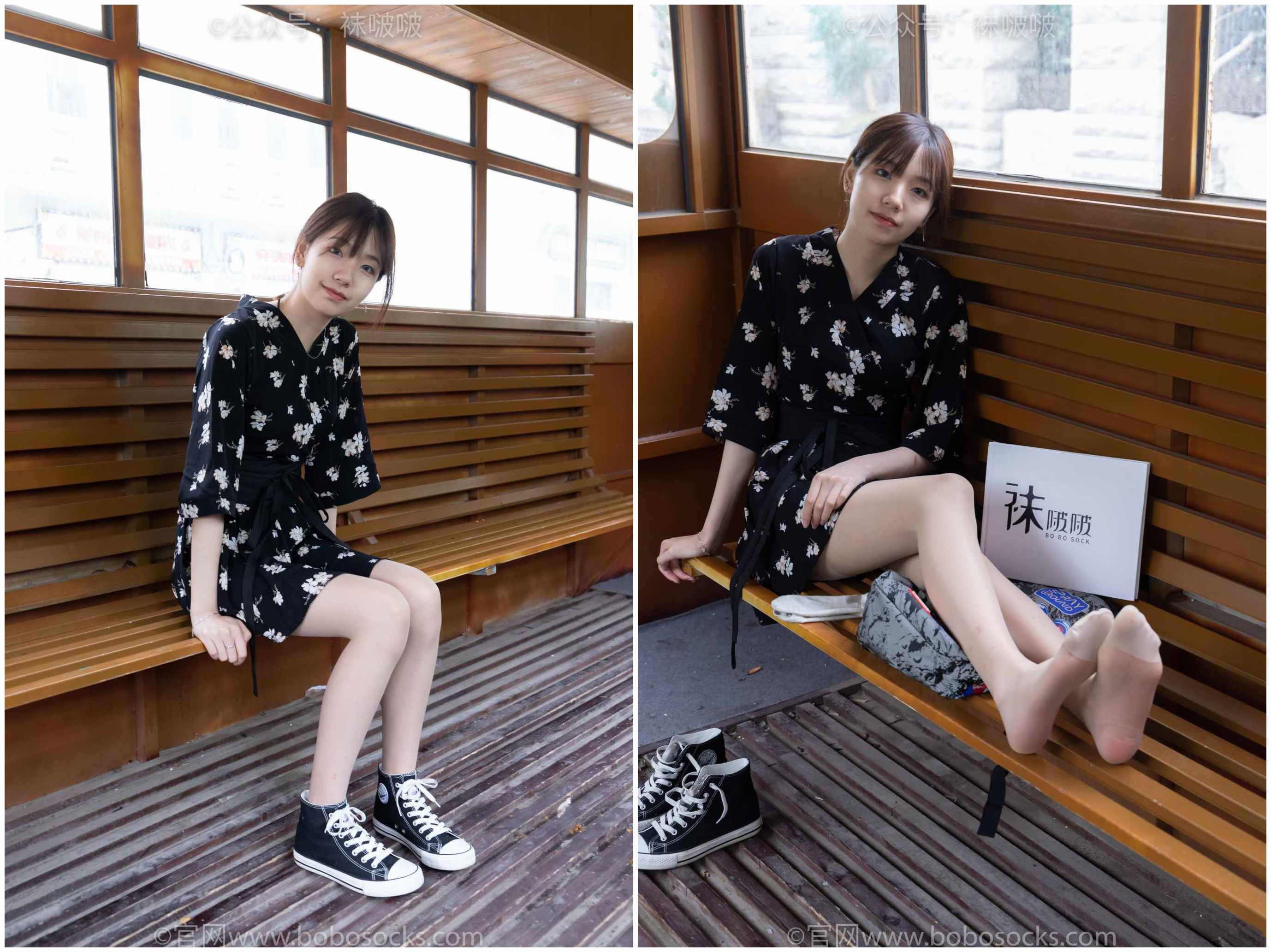 【网盘】[袜啵啵]NO.013小甜豆-匡威帆布鞋、浅灰色短棉袜、肉丝