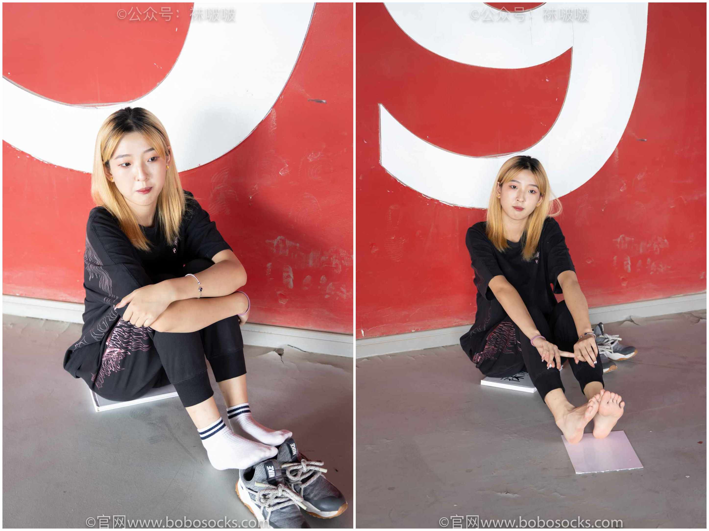 【网盘】[袜啵啵]NO.018木木-运动鞋、白棉袜、裸足