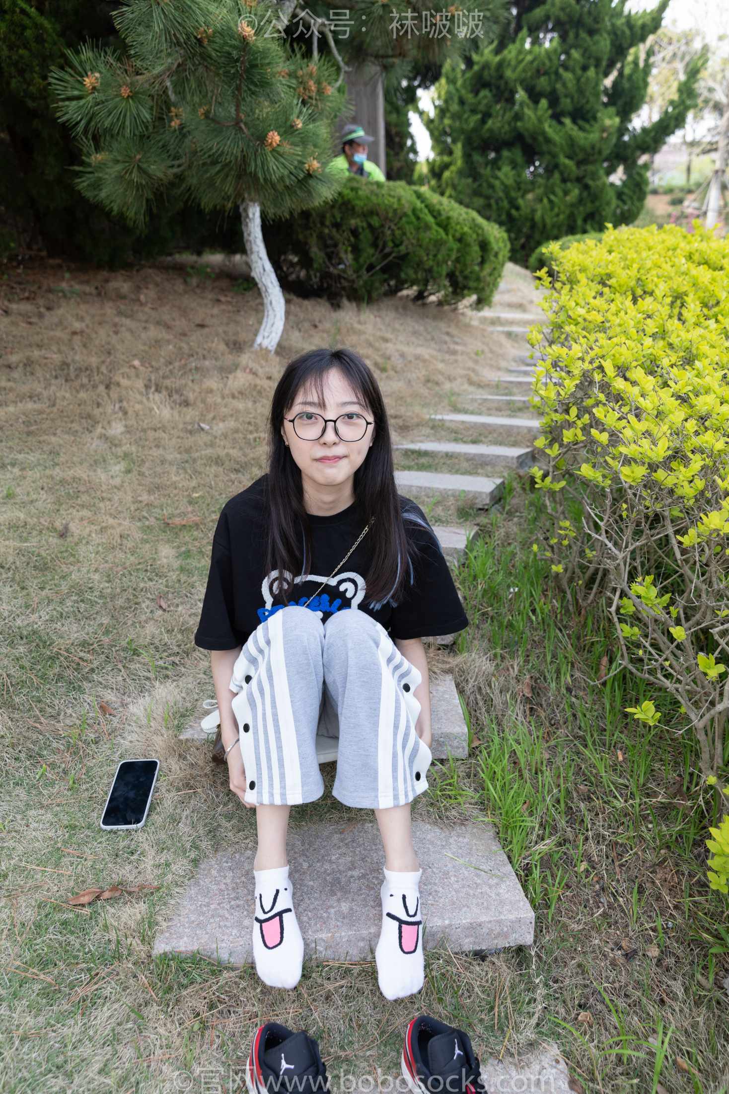 【网盘】[袜啵啵]NO.023稚予-AJ、白色短棉袜、裸足