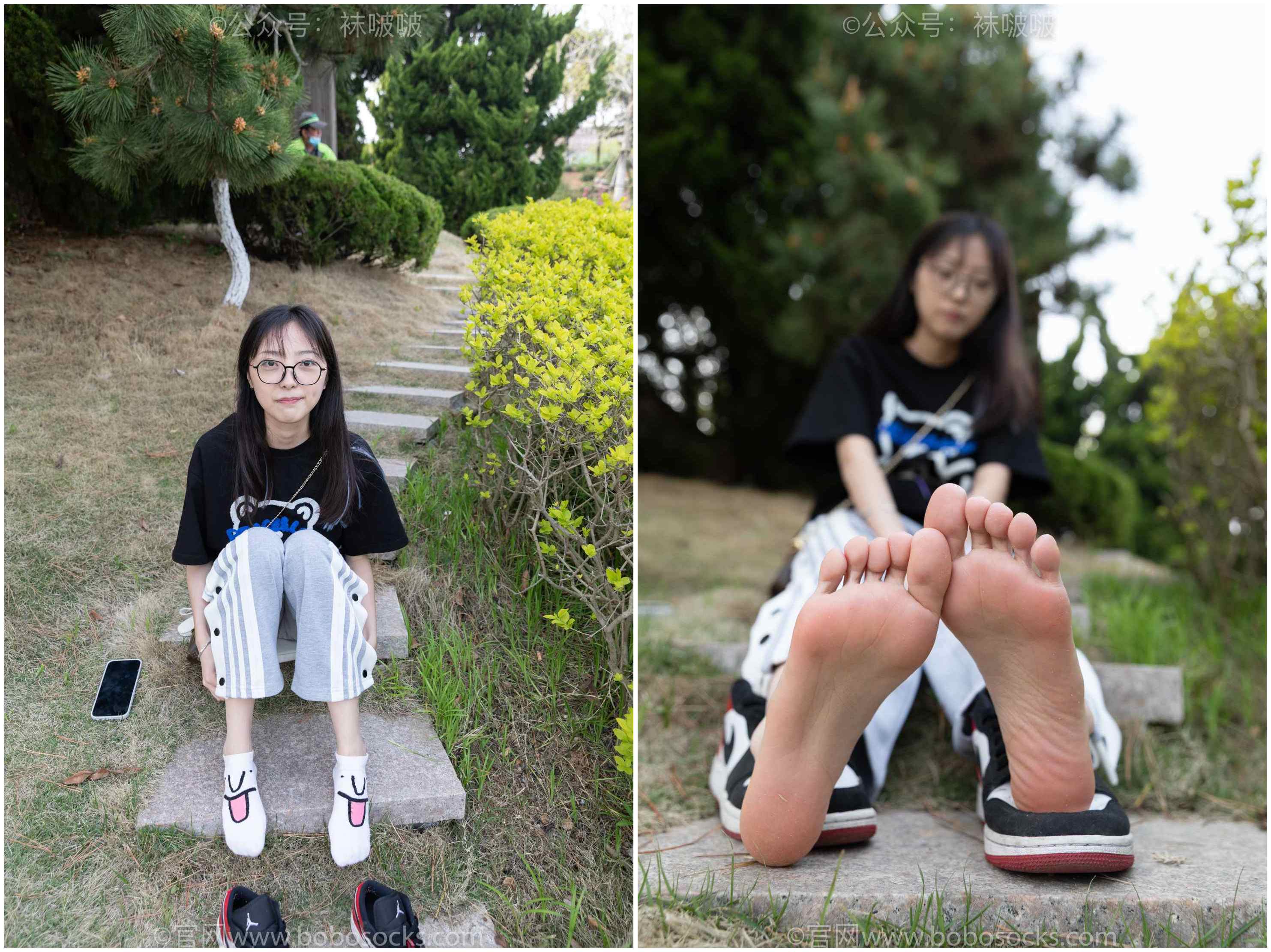 【网盘】[袜啵啵]NO.023稚予-AJ、白色短棉袜、裸足