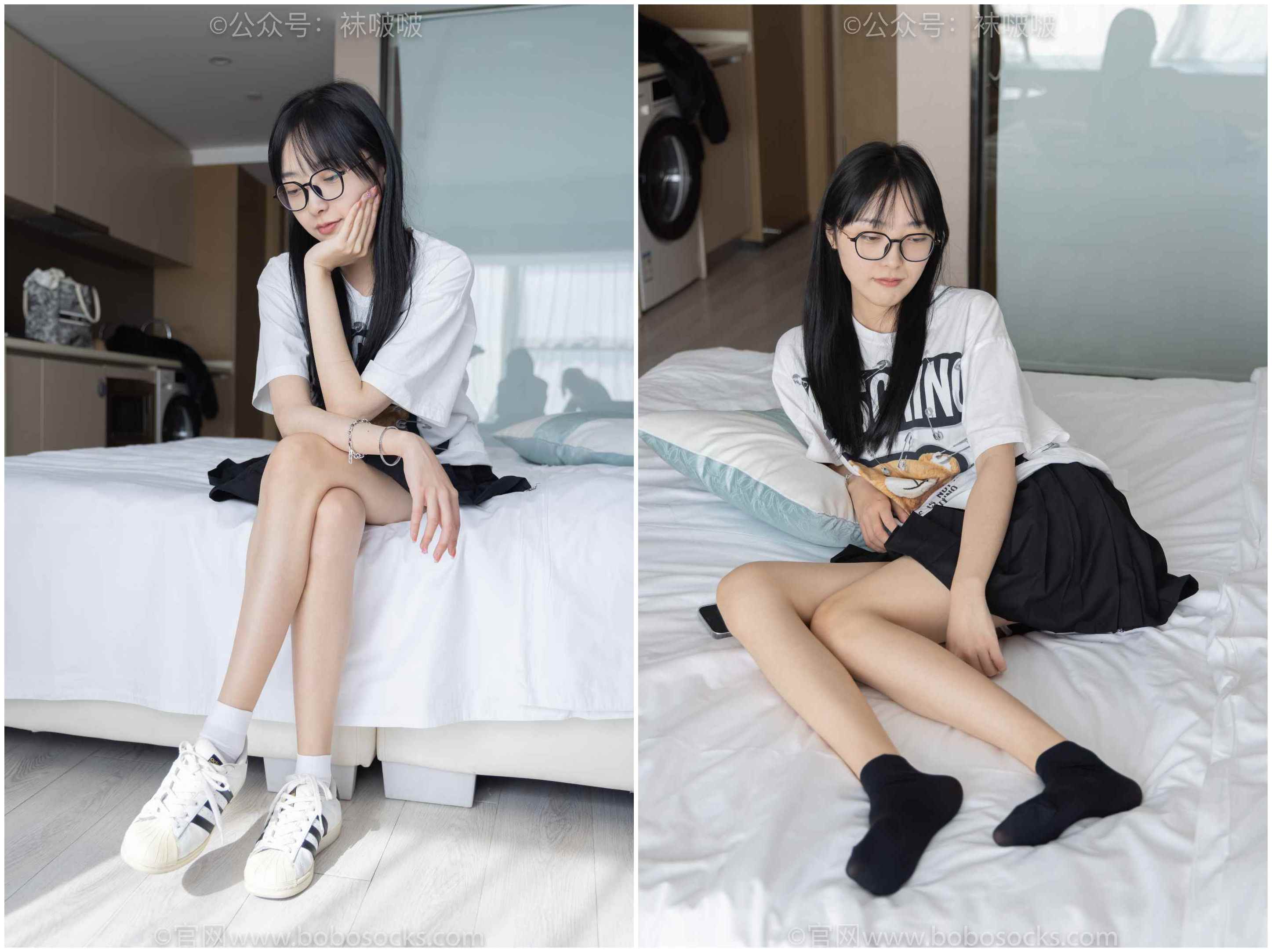【网盘】[袜啵啵]NO.033稚予-贝壳头、天鹅绒黑袜、天鹅绒白袜
