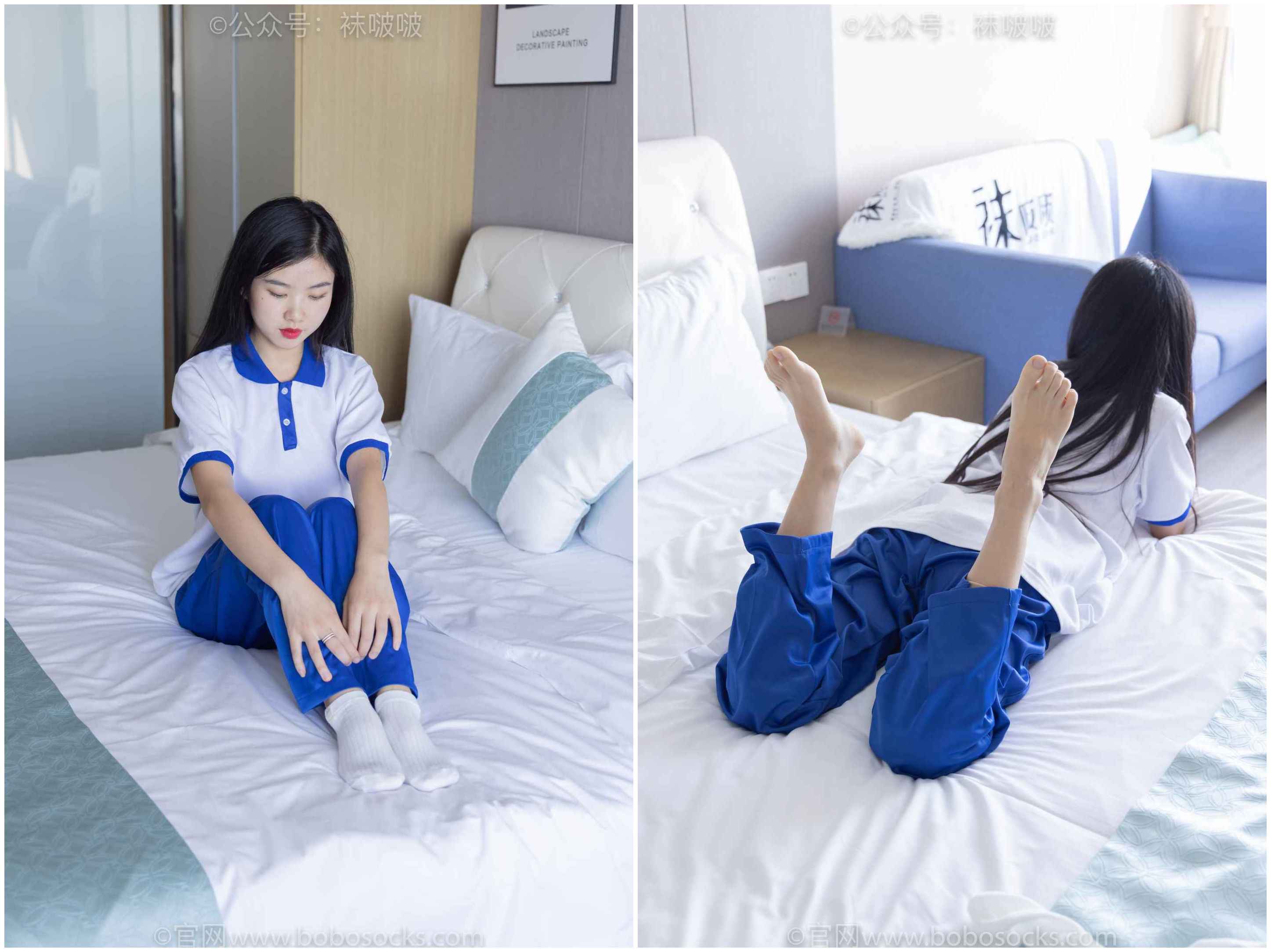 【网盘】[袜啵啵]NO.039小奶熊-校服、vans帆布鞋、短白棉袜、裸足