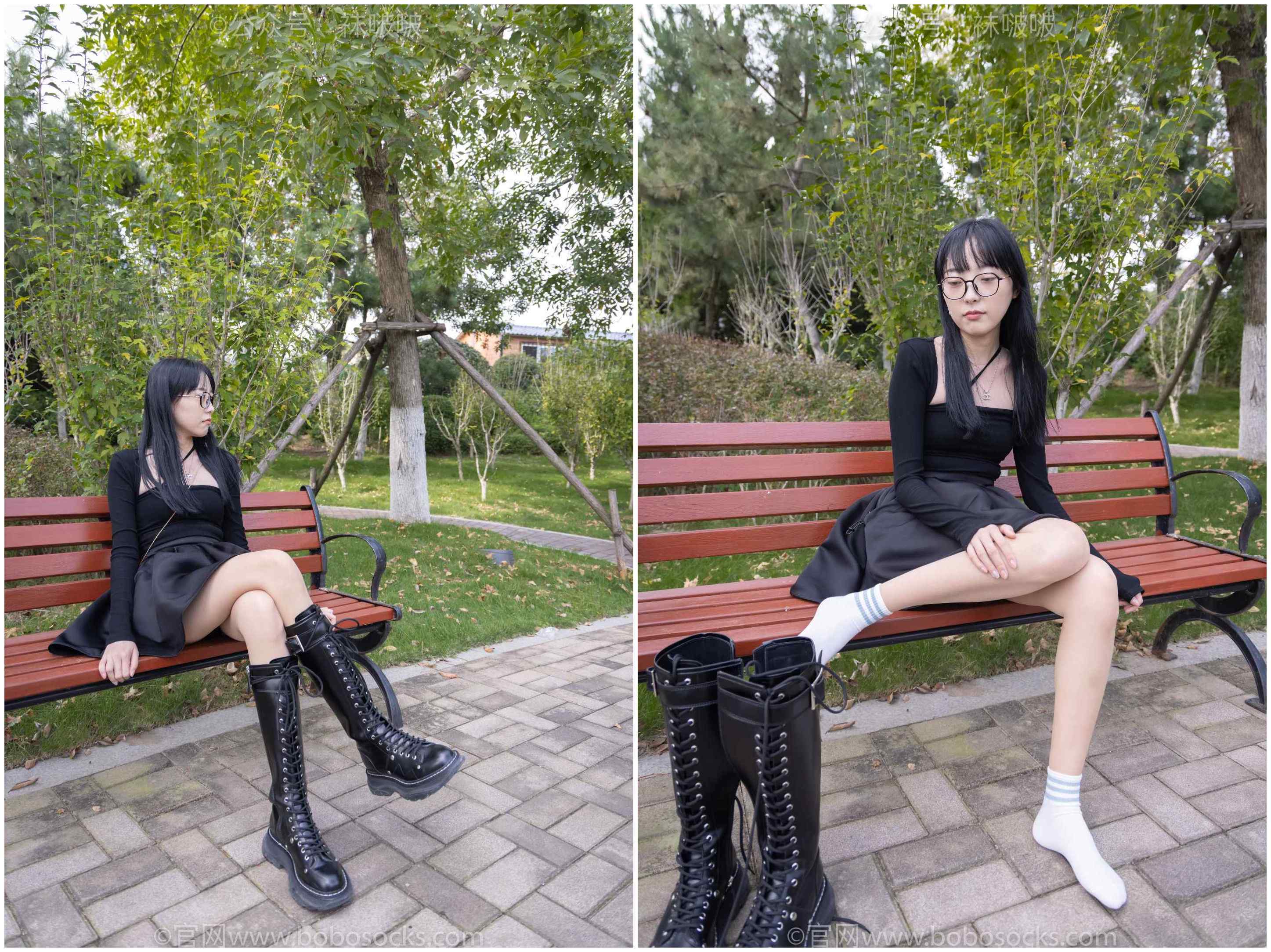 【网盘】[袜啵啵]NO.040稚予-长靴、白棉袜、肉丝