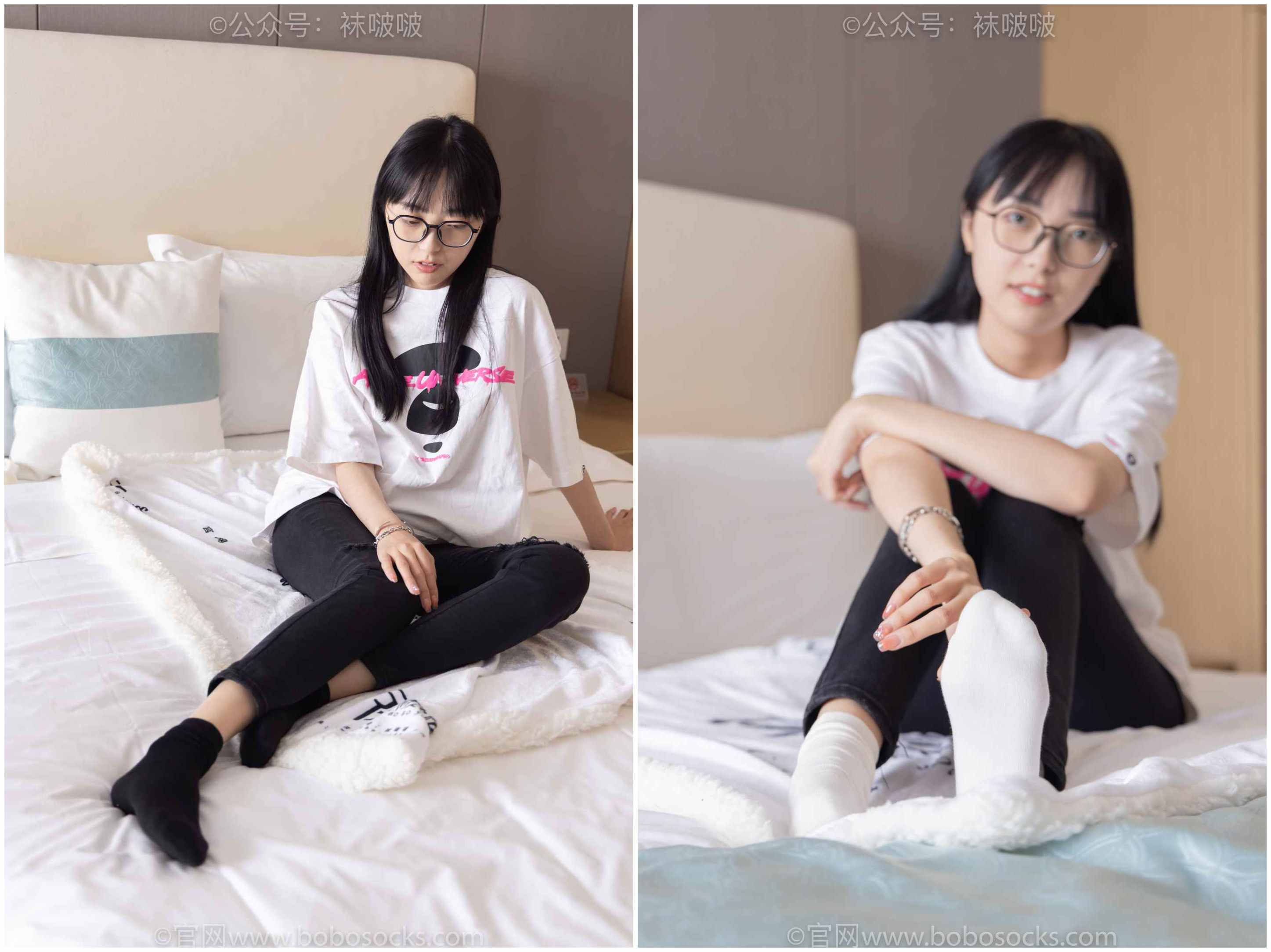 【网盘】[袜啵啵]NO.055稚予-斯凯奇运动鞋、白棉袜、黑棉袜