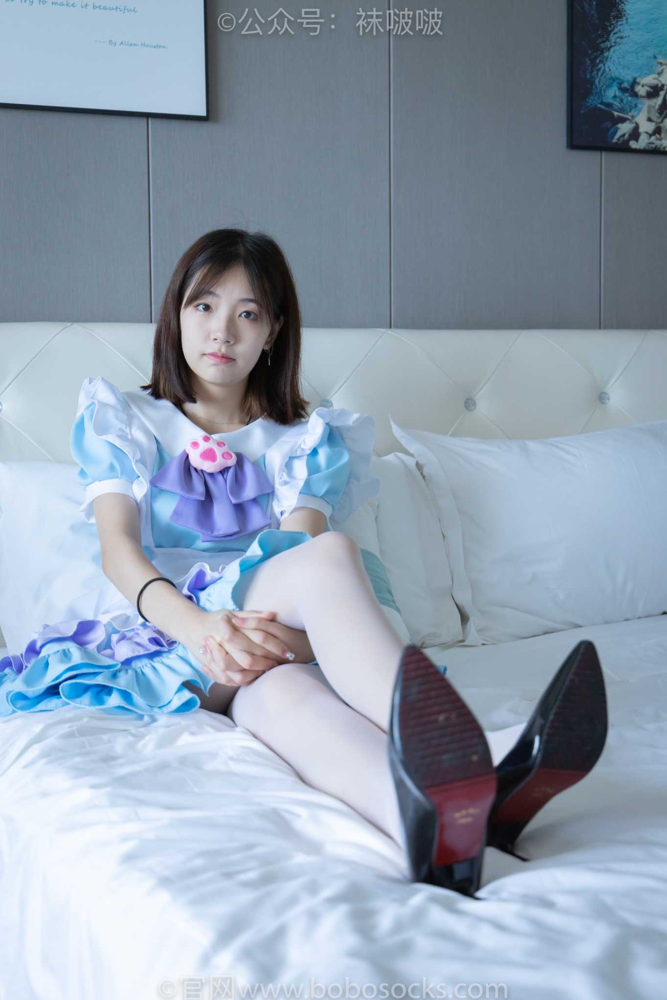 【网盘】[袜啵啵] 066期 小甜豆-女仆装、高跟鞋、薄白丝