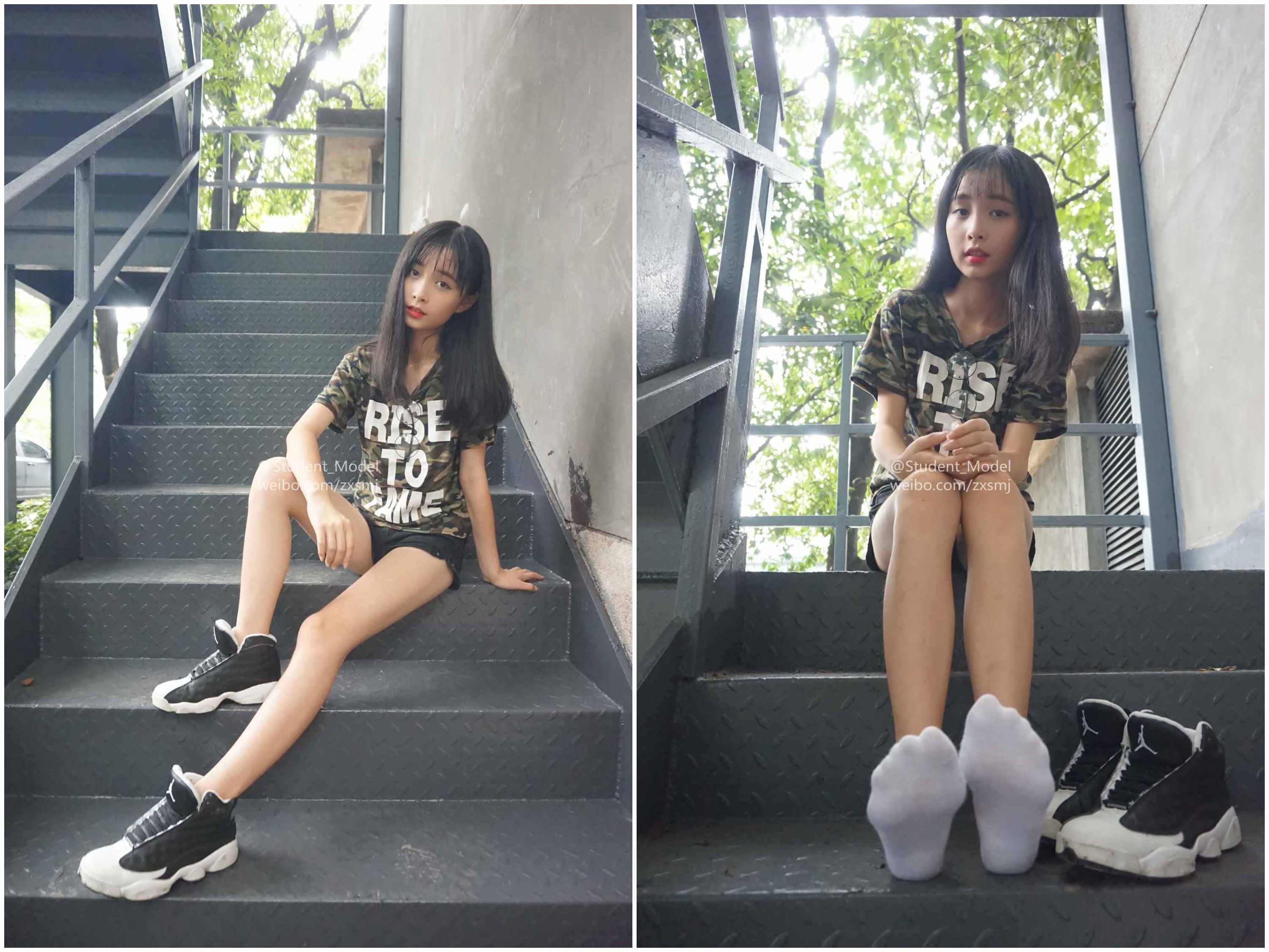 【网盘】[Student_Model] 编号30-小龙猫 迷彩上衣与白嫩脚丫的完美结合