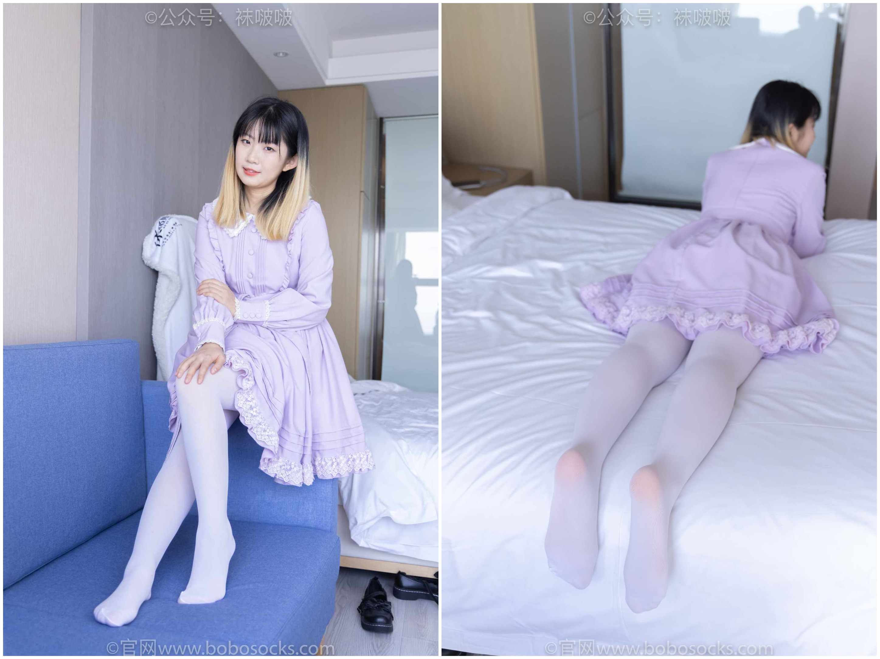 【网盘】[袜啵啵] 079期 砂糖-皮鞋、厚白丝 花絮版