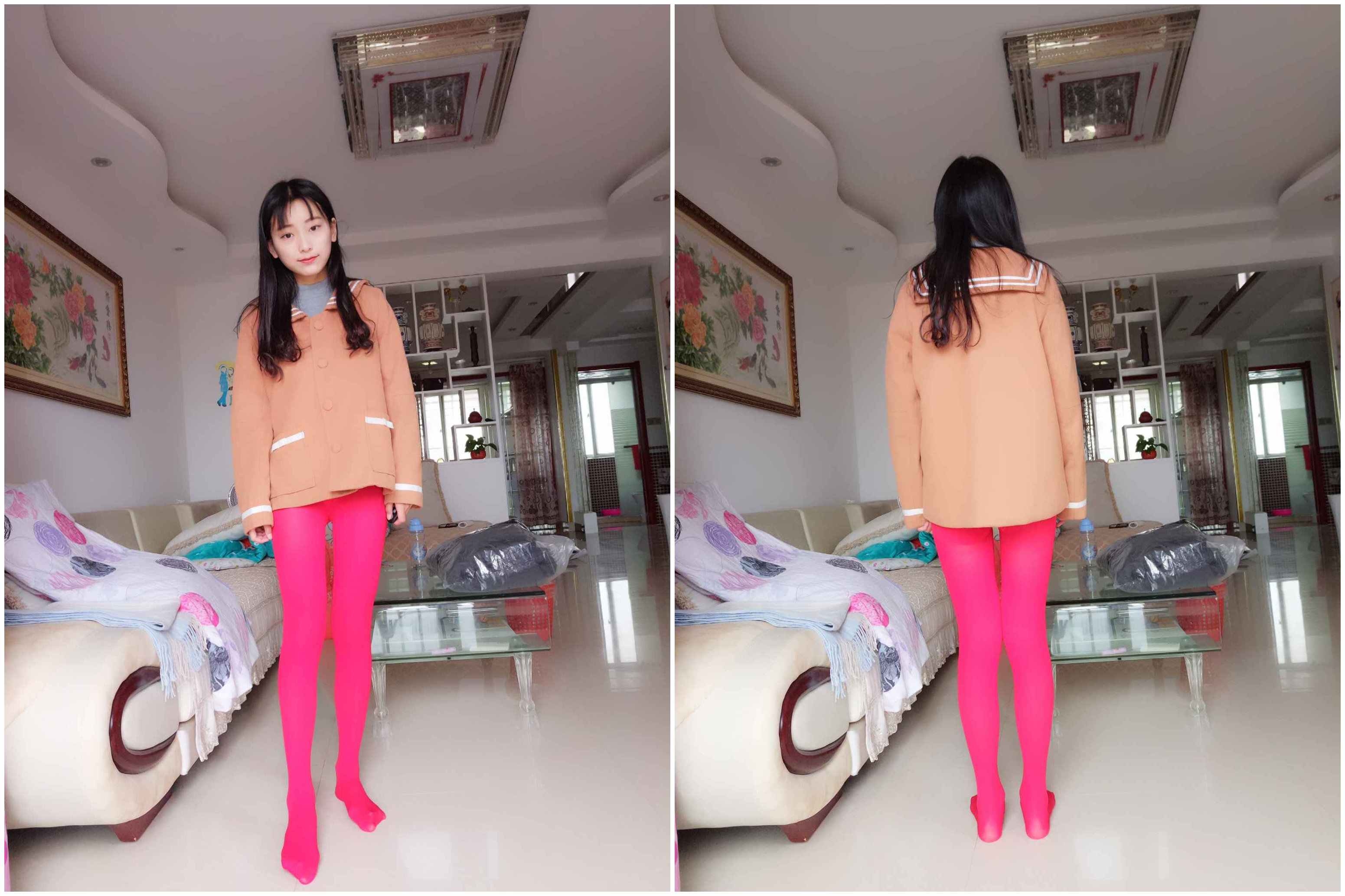 【网盘】蓓蓓5之居家厚红丝连裤