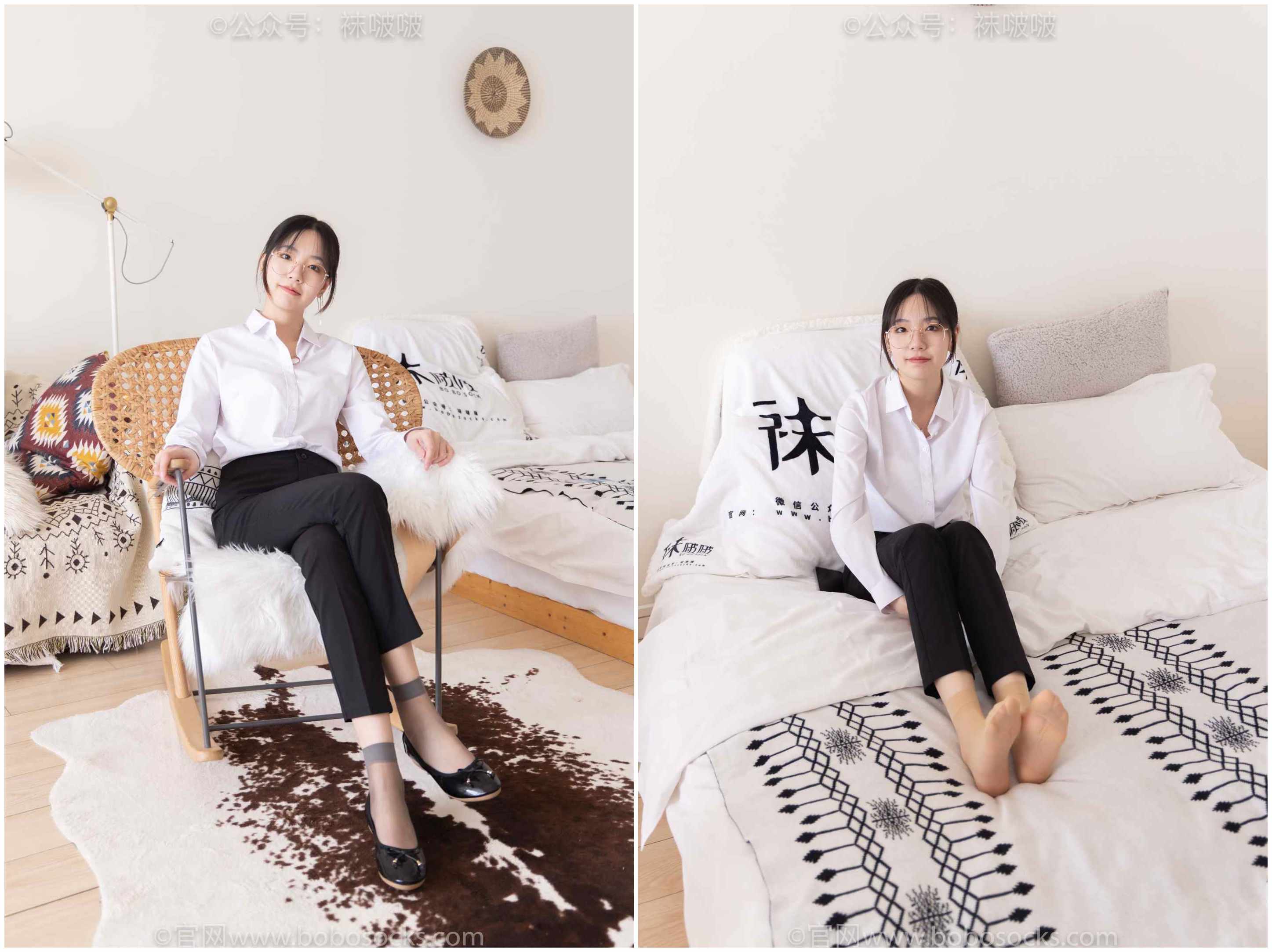 【网盘】[袜啵啵] 085期 小甜豆-平底鞋、短灰丝、短肉丝