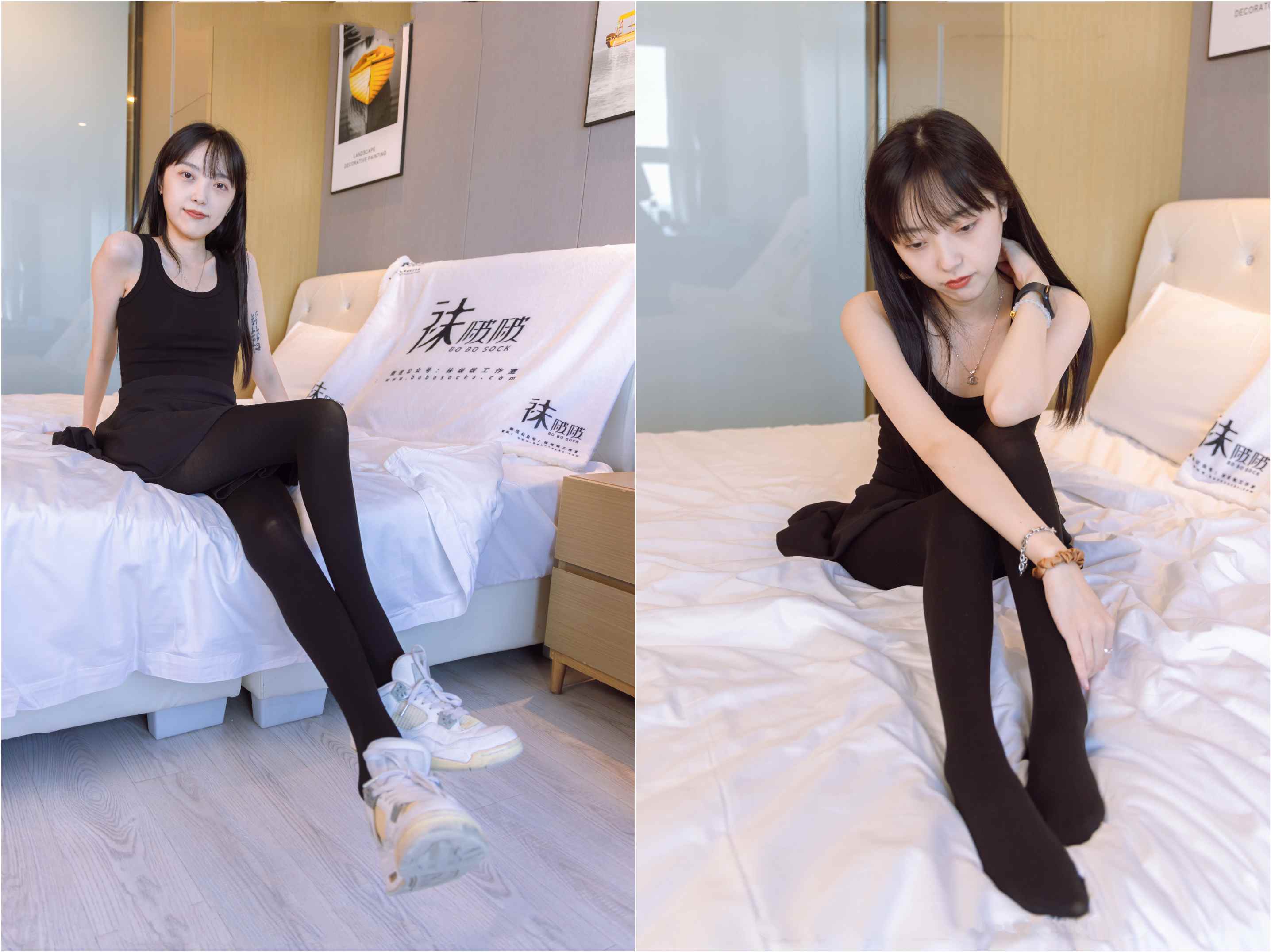 【网盘】[袜啵啵]130期 稚予-两双穿脏篮球鞋、厚黑丝