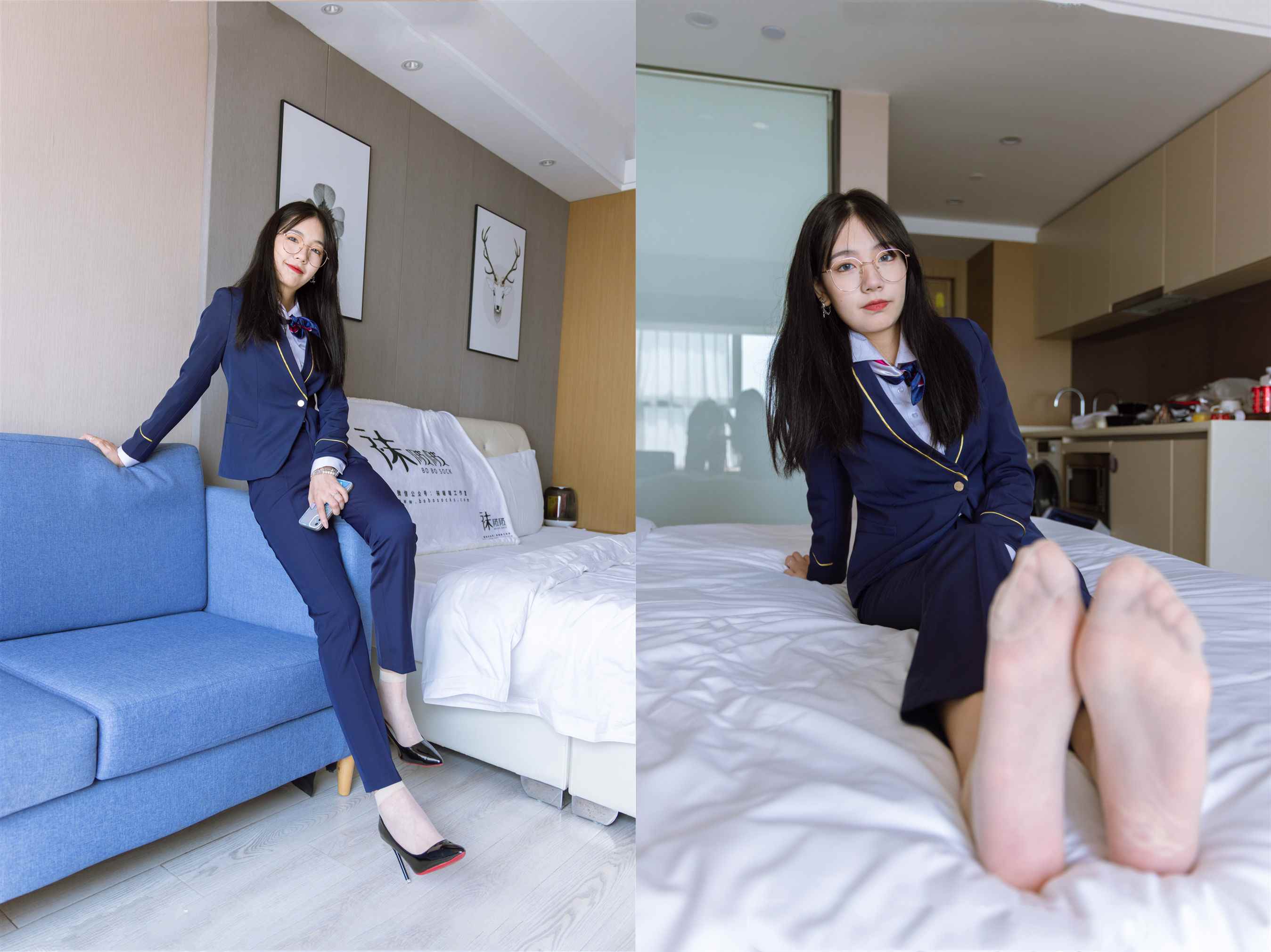 【网盘】[袜啵啵]139期 小甜豆-高跟鞋、短肉丝、空姐制服