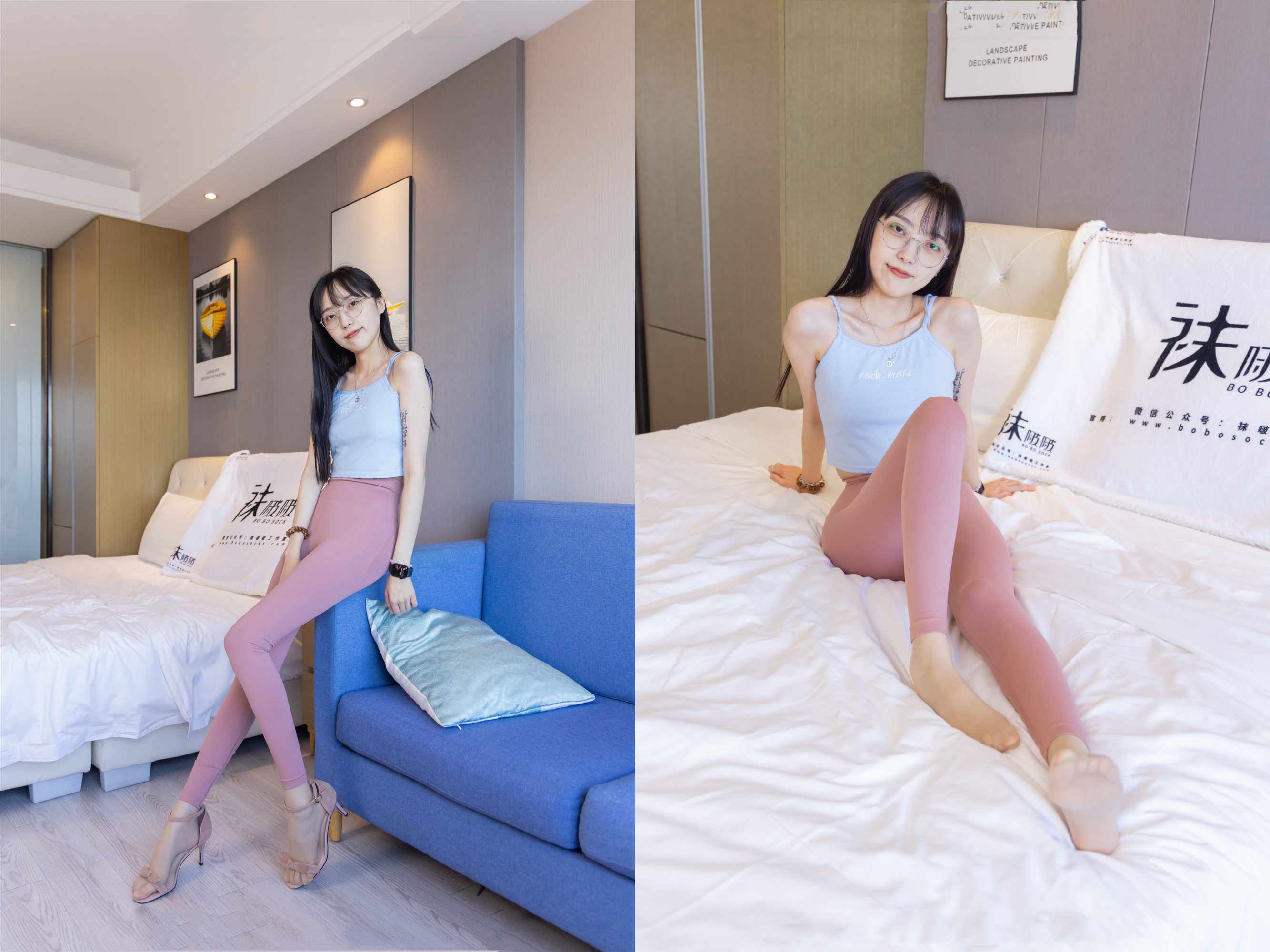 【网盘】[袜啵啵]140期 稚予-高跟鞋、瑜伽裤裤里丝、肉丝、黑丝