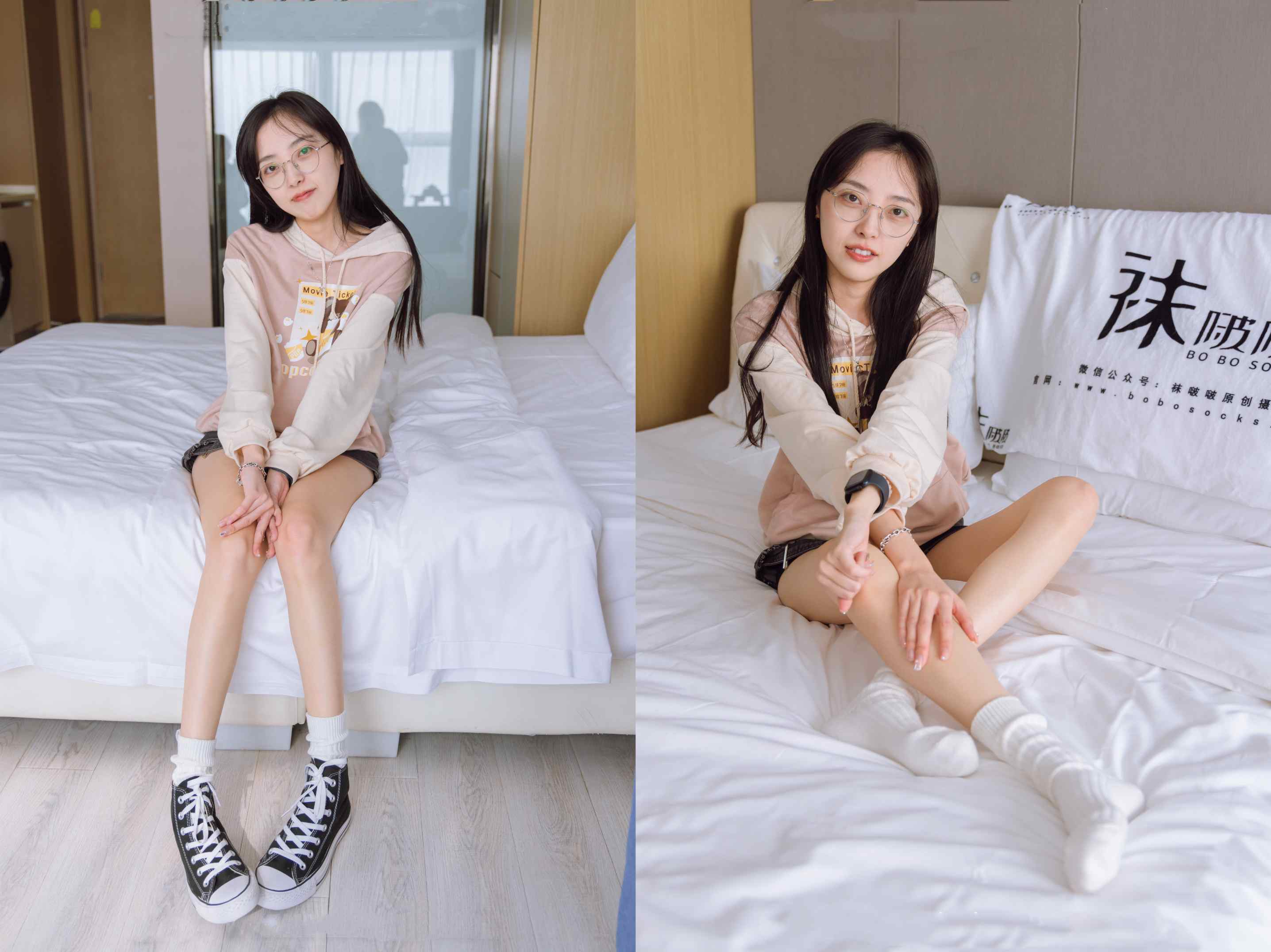 【网盘】[袜啵啵]143期 稚予-匡威板鞋、vans帆布鞋、两双白棉袜