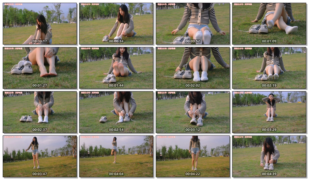 【网盘】[织梦映像]少女牛仔裤-草地白袜