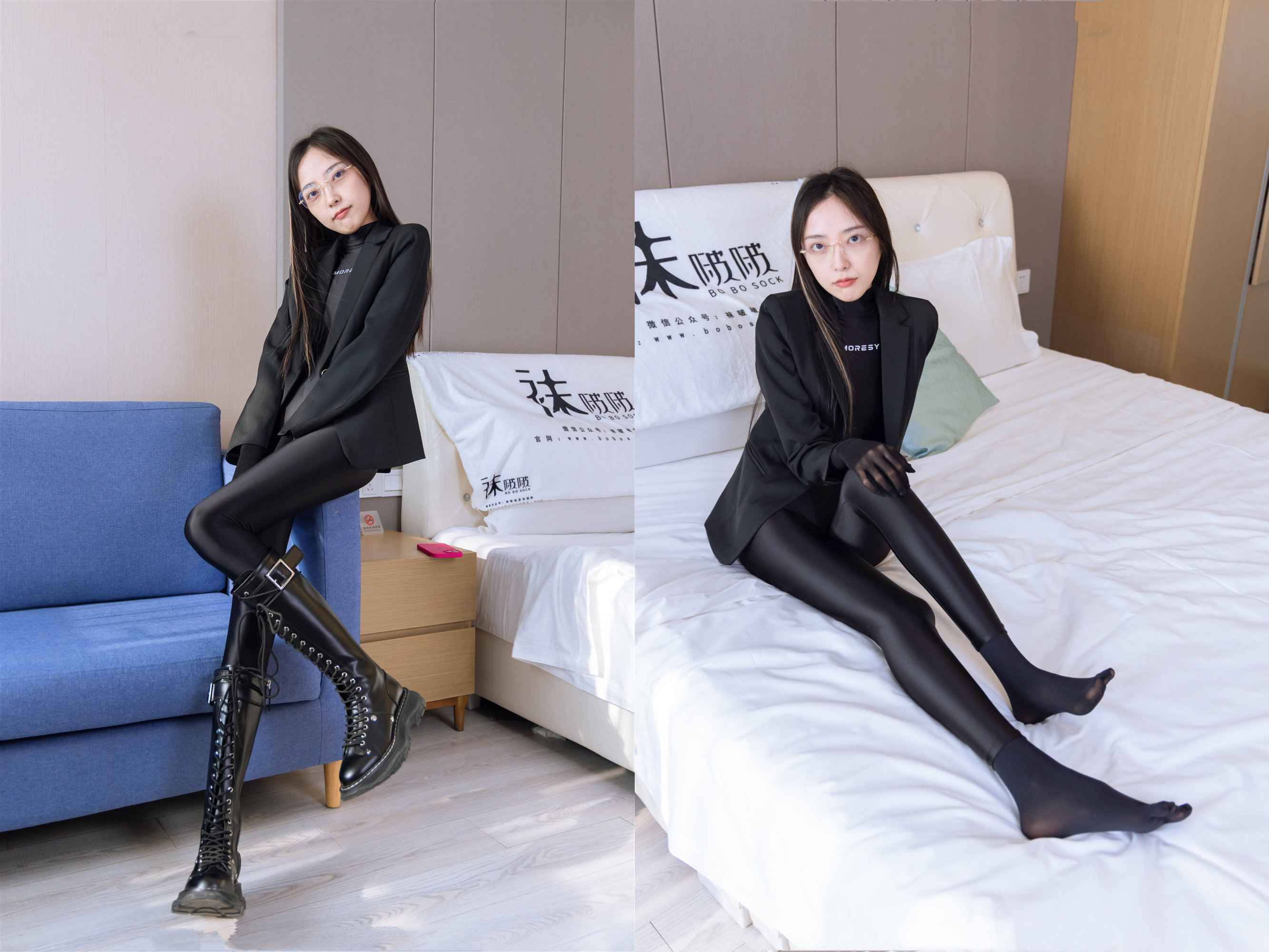 【网盘】[袜啵啵]164期 稚予-长靴、五指袜黑丝、裤里丝、丝袜手套、连体服