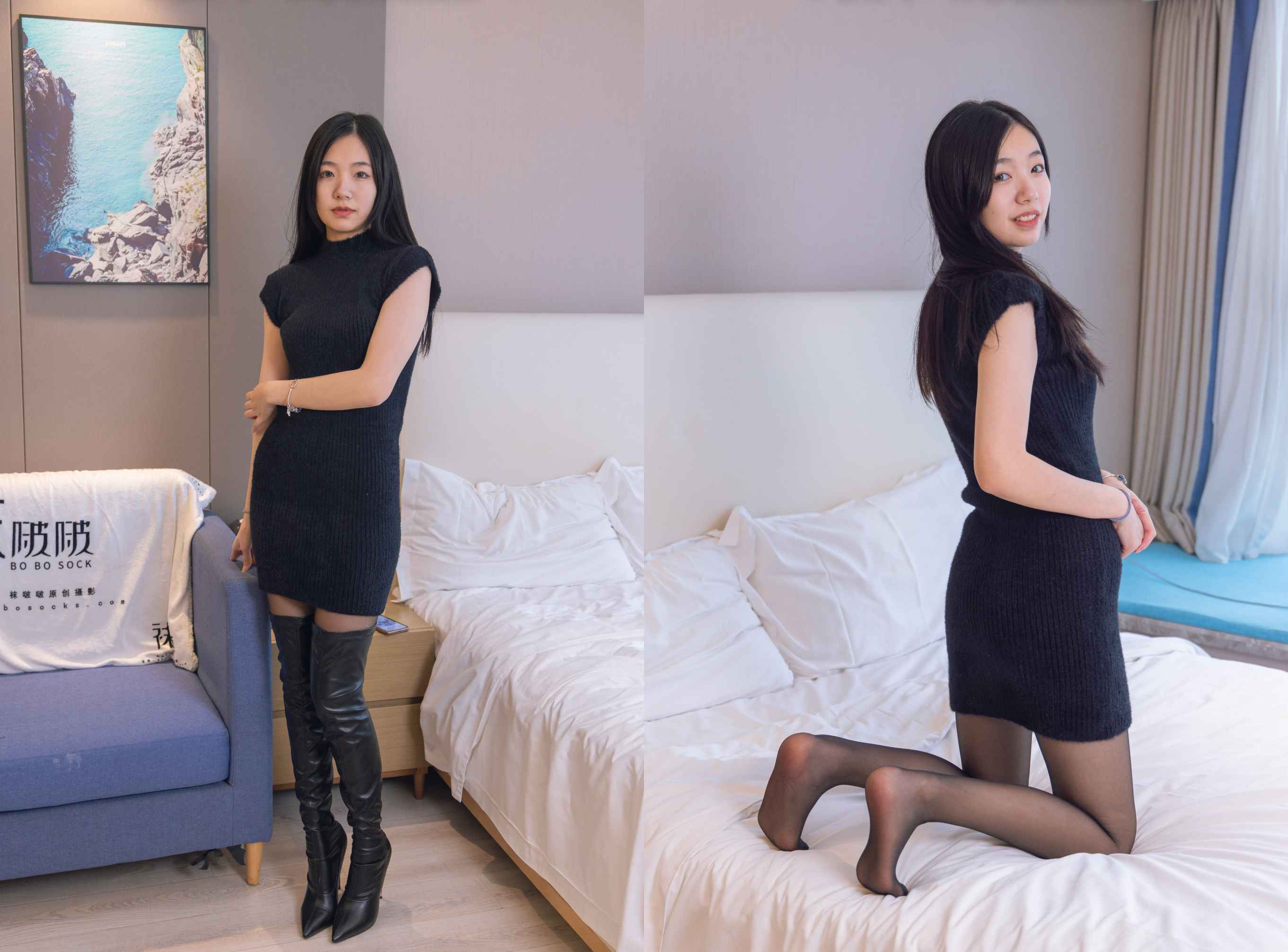 【网盘】[袜啵啵]194期 小甜豆-高跟长靴、凉鞋、黑丝、裸足