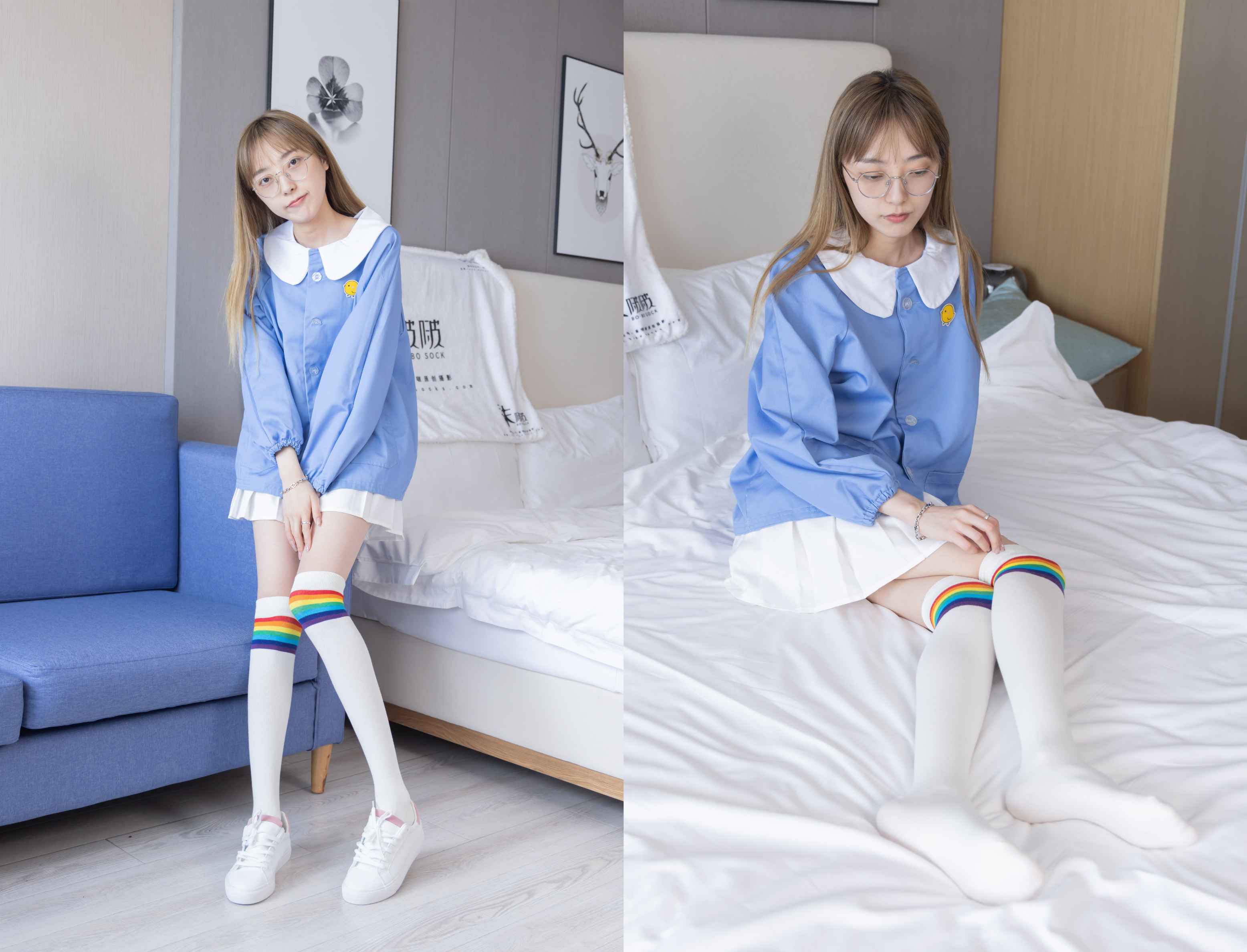 【网盘】[袜啵啵]229期 稚予-板鞋、皮鞋、两双大腿袜