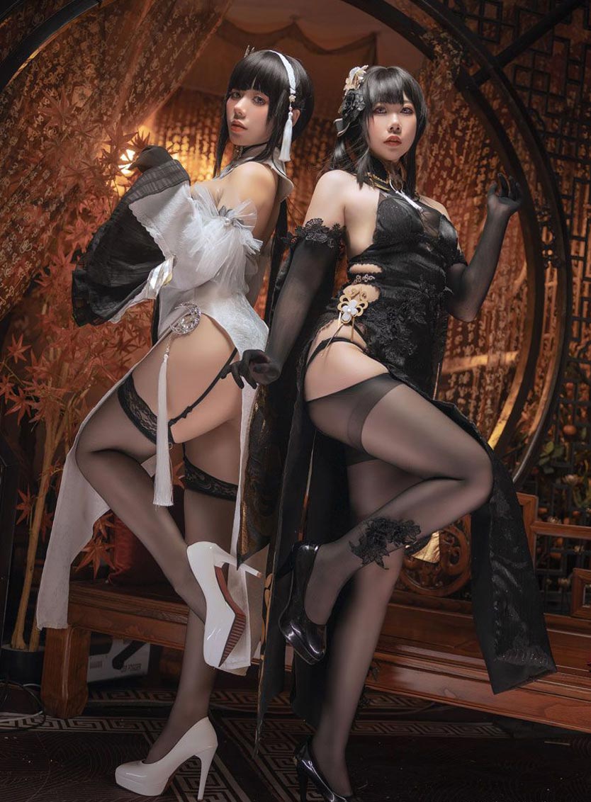 阿九从不咕咕&喜茶苍苍子 碧蓝航线 镇海白黒双人