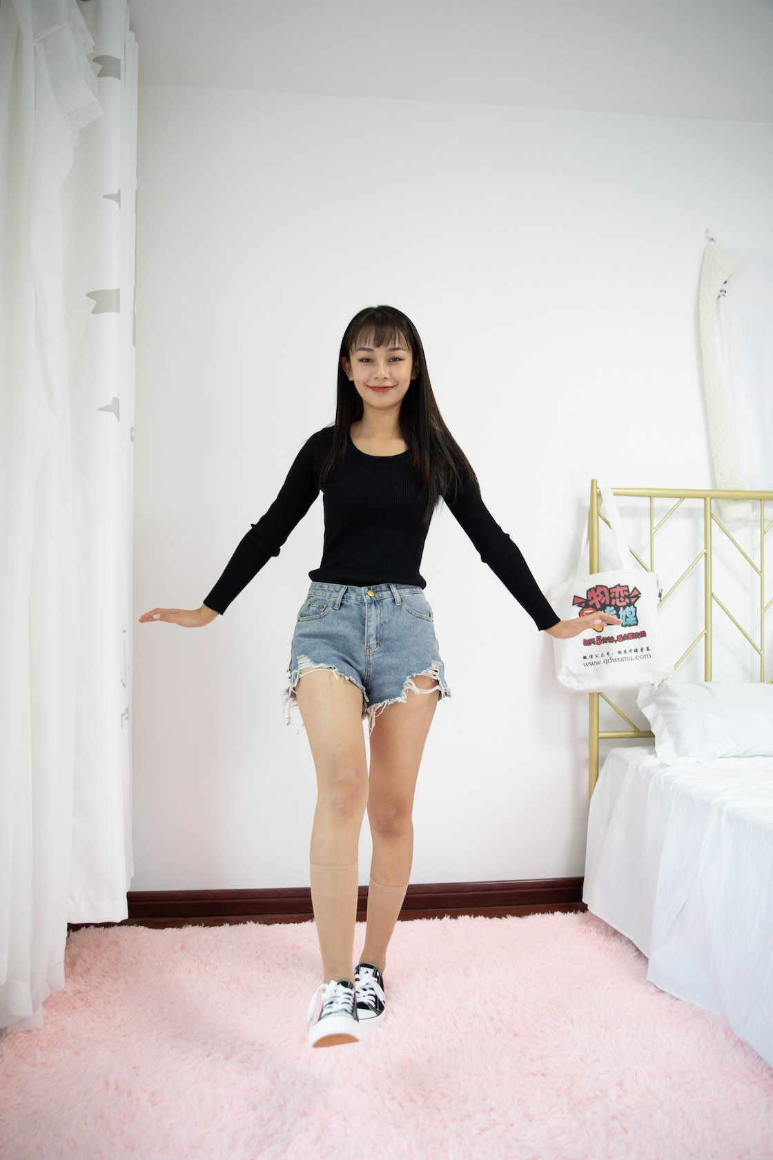 资讯|物恋传媒 &#8211; NO.635期 《岚岚》 帆布鞋，中筒肉丝，裸足