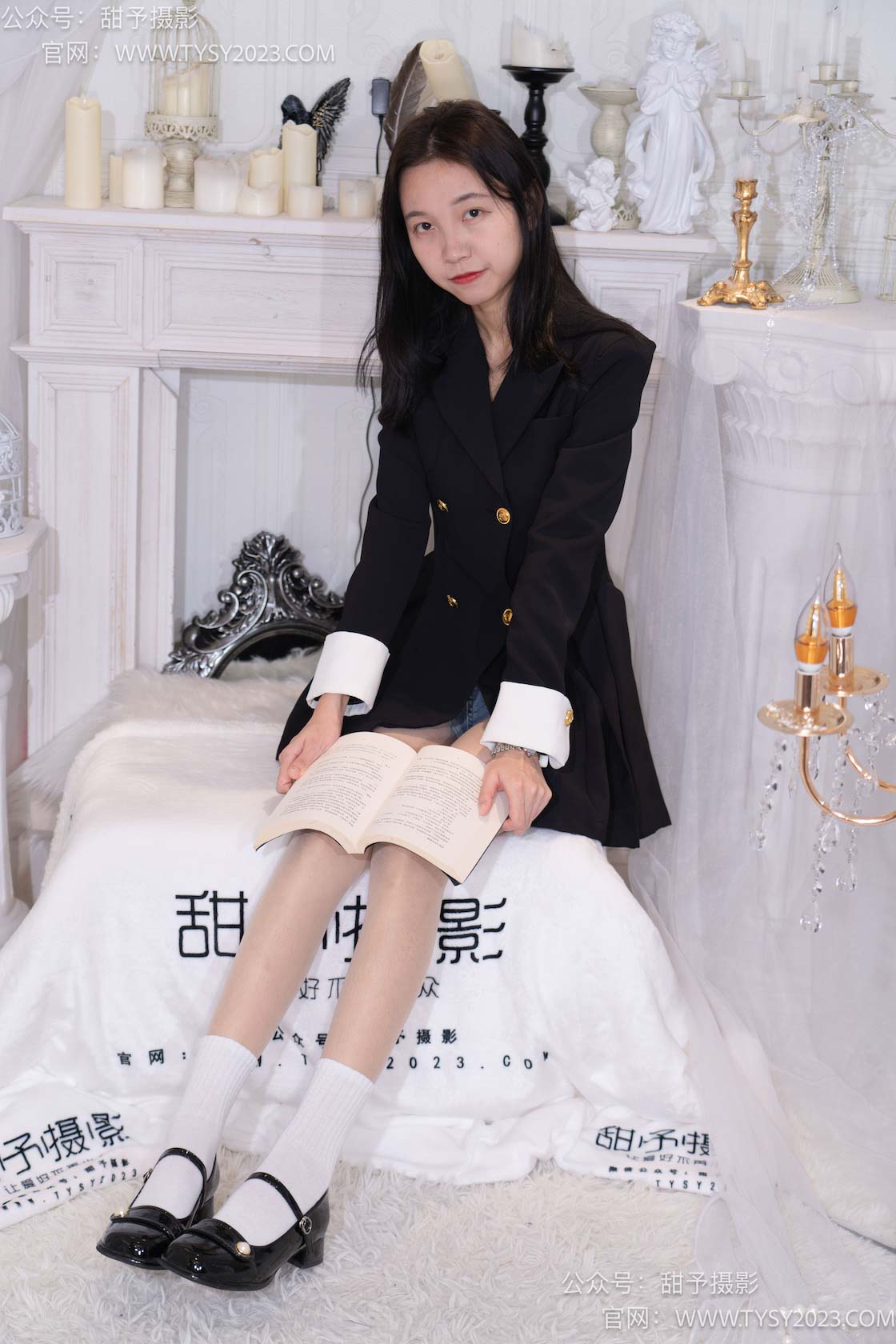 资讯|甜予摄影 &#8211; NO.075期 《小桃》 皮鞋，白棉袜，肉丝[脚尖加固款]