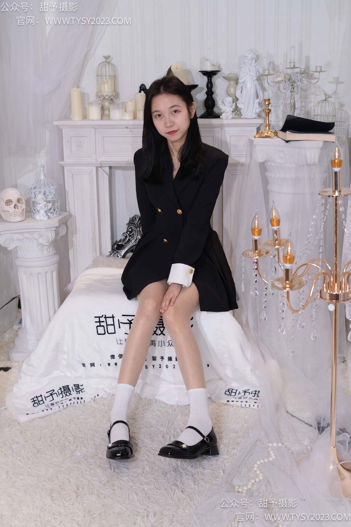 资讯|甜予摄影 &#8211; NO.075期 《小桃》 皮鞋，白棉袜，肉丝[脚尖加固款]