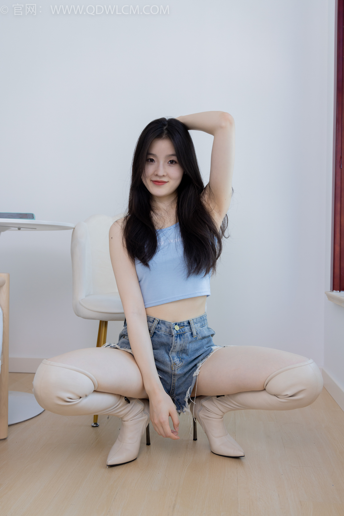 资讯|物恋传媒 &#8211; NO.2207期 《青柠》 高跟长靴，蓝色短袜，裸足，物恋传媒，物恋摄影映画