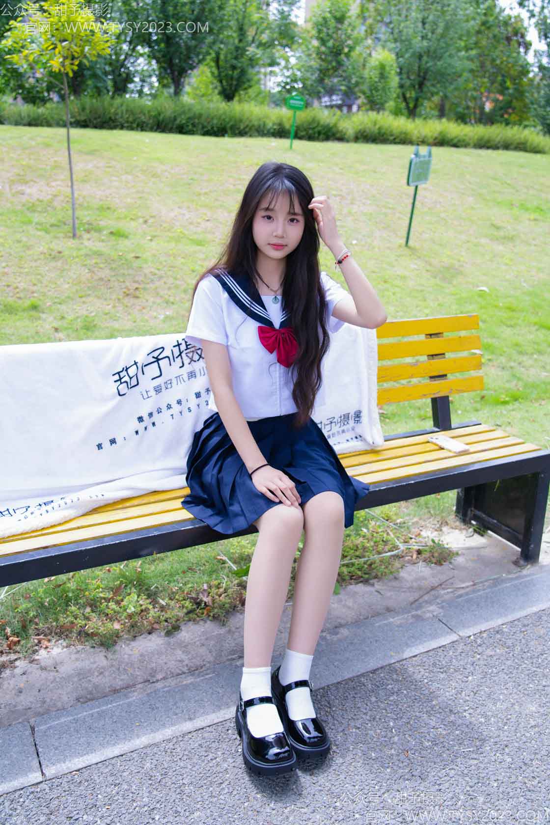 资讯|甜予摄影 &#8211; NO.214期 《小橙子》 平底鞋，白棉袜，薄肉丝[脚尖加固]