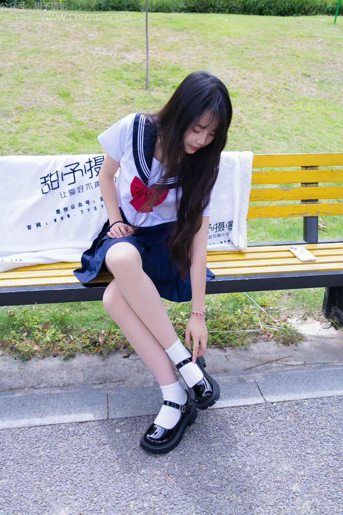 资讯|甜予摄影 &#8211; NO.214期 《小橙子》 平底鞋，白棉袜，薄肉丝[脚尖加固]