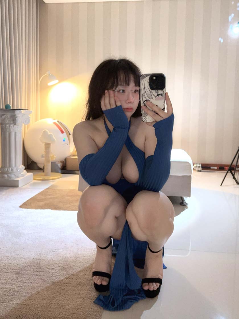 【网盘】皮皮奶-蓝色旗袍