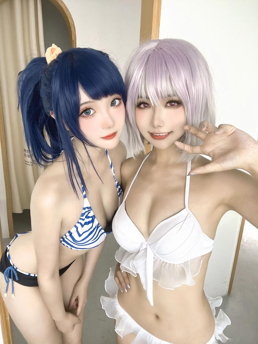 Momoko葵葵&瓜希酱-宝多六花&新条茜 泳装