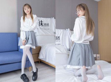 【网盘】[袜啵啵]213期 稚予-黑皮鞋、厚灰丝