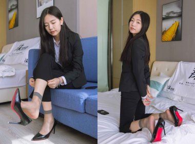 【网盘】[袜啵啵]245期 小甜豆-高跟鞋、短灰丝