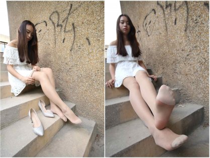 【网盘】[大西瓜爱牙膏]张萍 白T恤 连衣裙