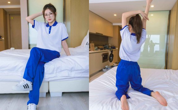 【网盘】[袜啵啵]193期 小沫-贝壳头板鞋、白棉袜、肉丝、校服裤里丝