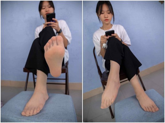 【网盘】[南国足艺]12-琪琪性感肉丝诱惑，脚趾在丝袜的包裹下扭动！