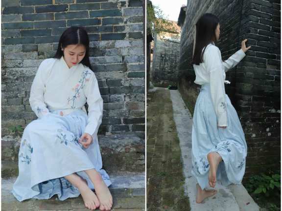 【网盘】[Pary学生模拍]049 极品美女小芳穿上汉服古镇赤脚