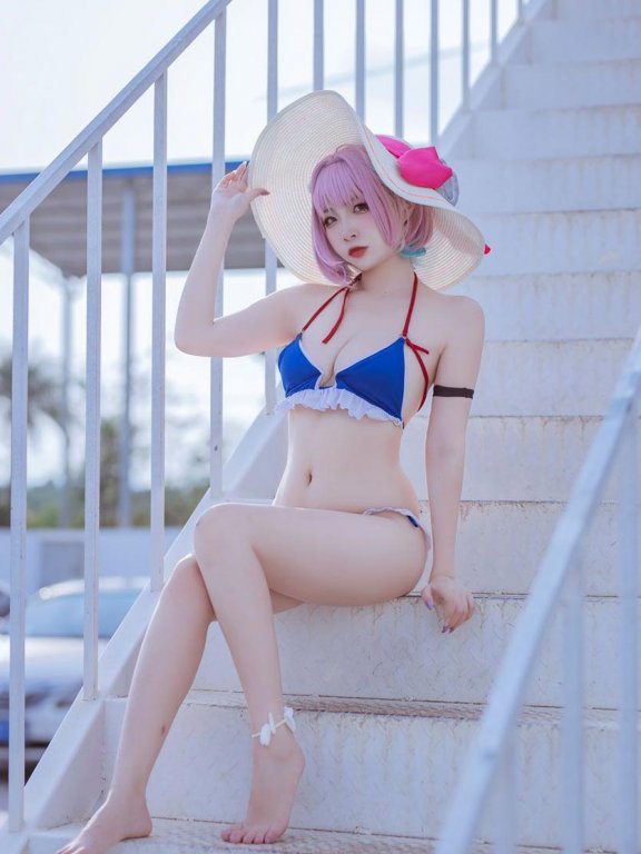 【网盘】二佐Nisa 碧蓝塔尔图泳装_爱秀套图