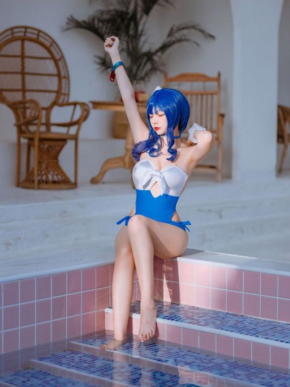 【网盘】二佐Nisa 碧蓝圣路易斯泳装_爱秀套图