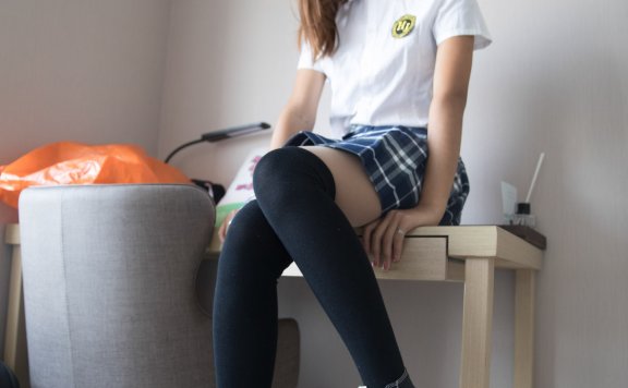 资讯|物恋传媒 – NO.356期 《岚岚》 JK制服,匡威帆布鞋,过膝袜,肉丝