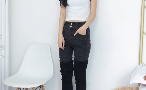 资讯|物恋传媒 – NO.1304期 《菜菜》 长靴，自然穿脏白棉袜，白丝[脚尖加固款，裤里丝]